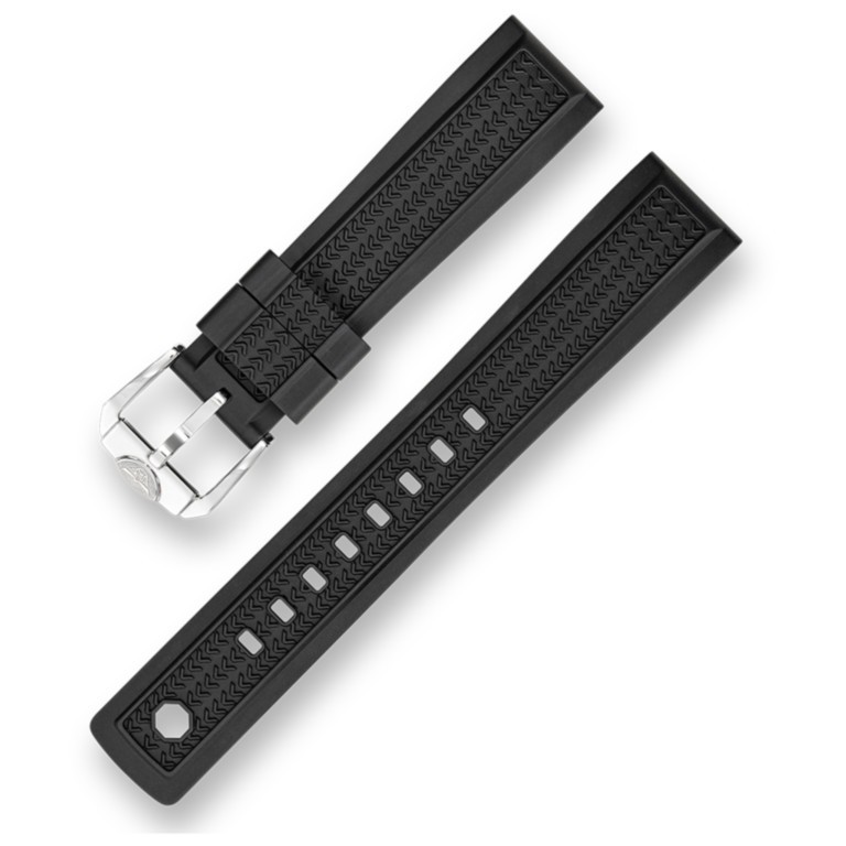 Squale Von Buren Pro Rubber Strap 20mm CIVO20BKPOLISHED