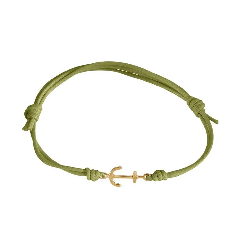 MARCO GERBELLA Bracciale cordino verde con ancora AN-BK-51-XG