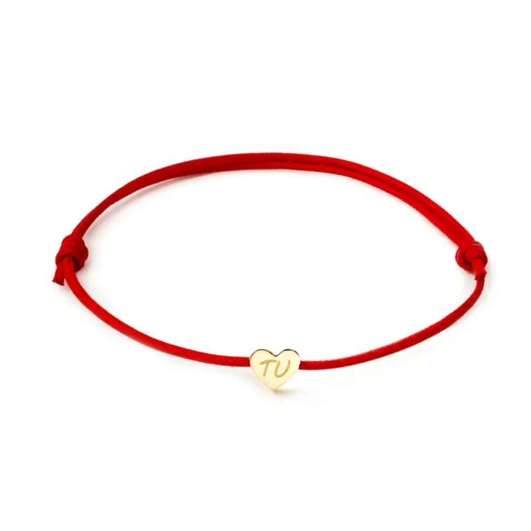 Marco Gerbella Orafi bracciale cordino rosso cuore incisione TU PAS-BK-1L