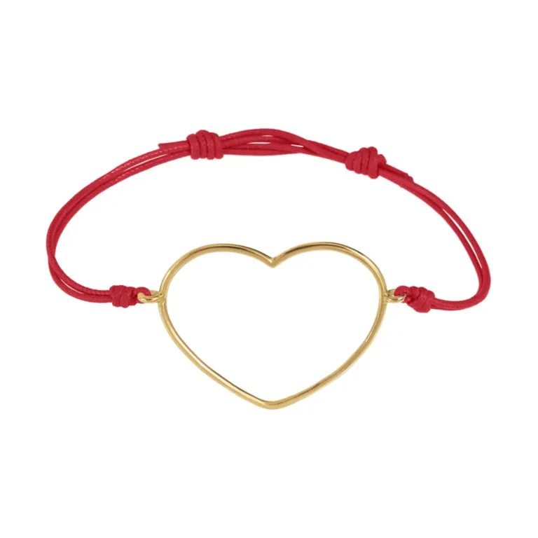 Marco Gerbella Orafi Bracciale cordino con cuore grande a filo grosso CF-BK-27-XG