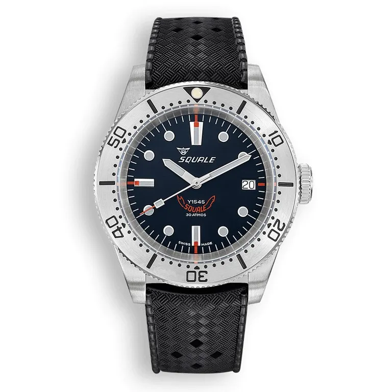 Squale 1545 Steel Black Rubber 1545SSBK.HT