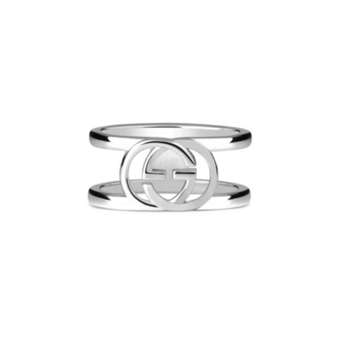 Gucci anello a fascia aperta larga Interlocking YBC797031001 Stile ‎295716 J8400 8106_02