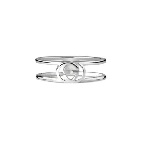 Gucci anello a fascia aperta sottile Interlocking YBC797029001 Stile ‎298036 J8400 8106_02