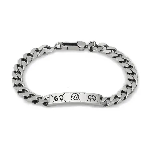 Gucci Bracciale Ghost con catena Trouble Andrew in argento YBA455321001 455321 J8400 0701