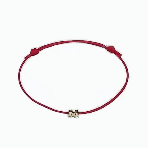 Marco Gerbella Orafi Bracciale cordino rosso lettera AB-BK-M5