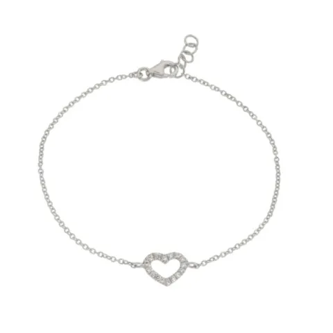 Marco Gerbella Orafi bracciale oro bianco con cuore e diamanti PF-BC-11/1-1B