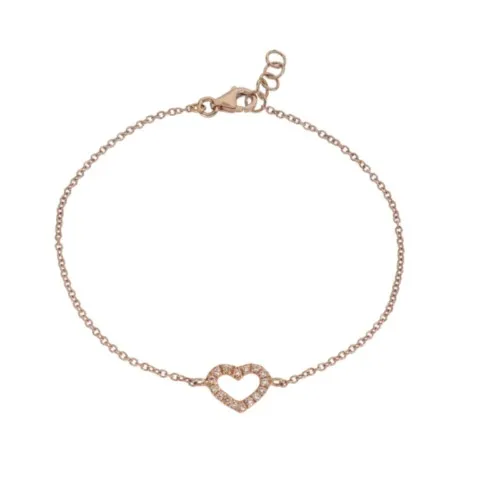 Marco Gerbella Orafi bracciale oro rosa con cuore e diamanti PF-BC-11/1-1R