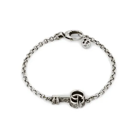 Gucci bracciale con chiave con Doppia G argento YBA632207001